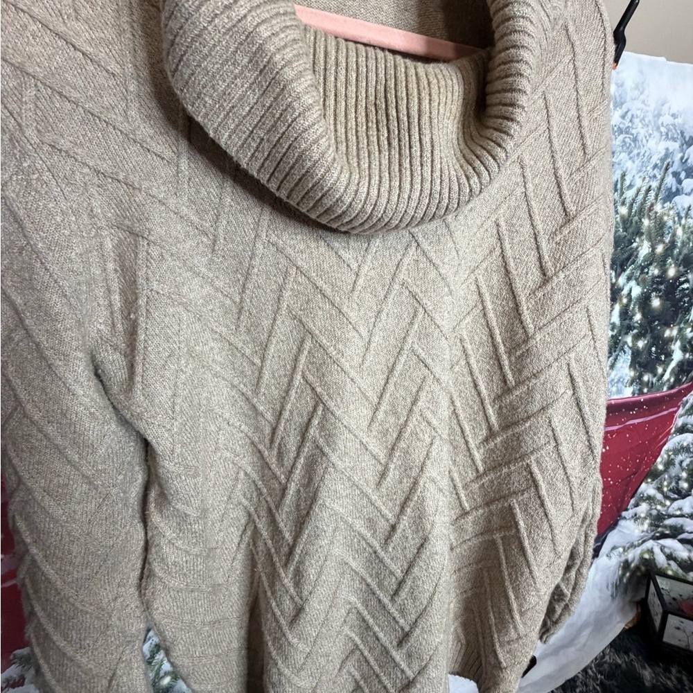 CALVIN KLEIN Women's Chevron-stitch Cowl Neck Sweater Size XL EUC - Picture 11 of 17